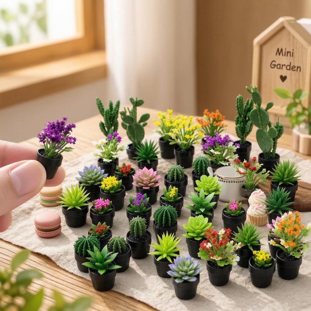 8 шт. миниатюрных пластиковых  – обзор и цена Succulent Set